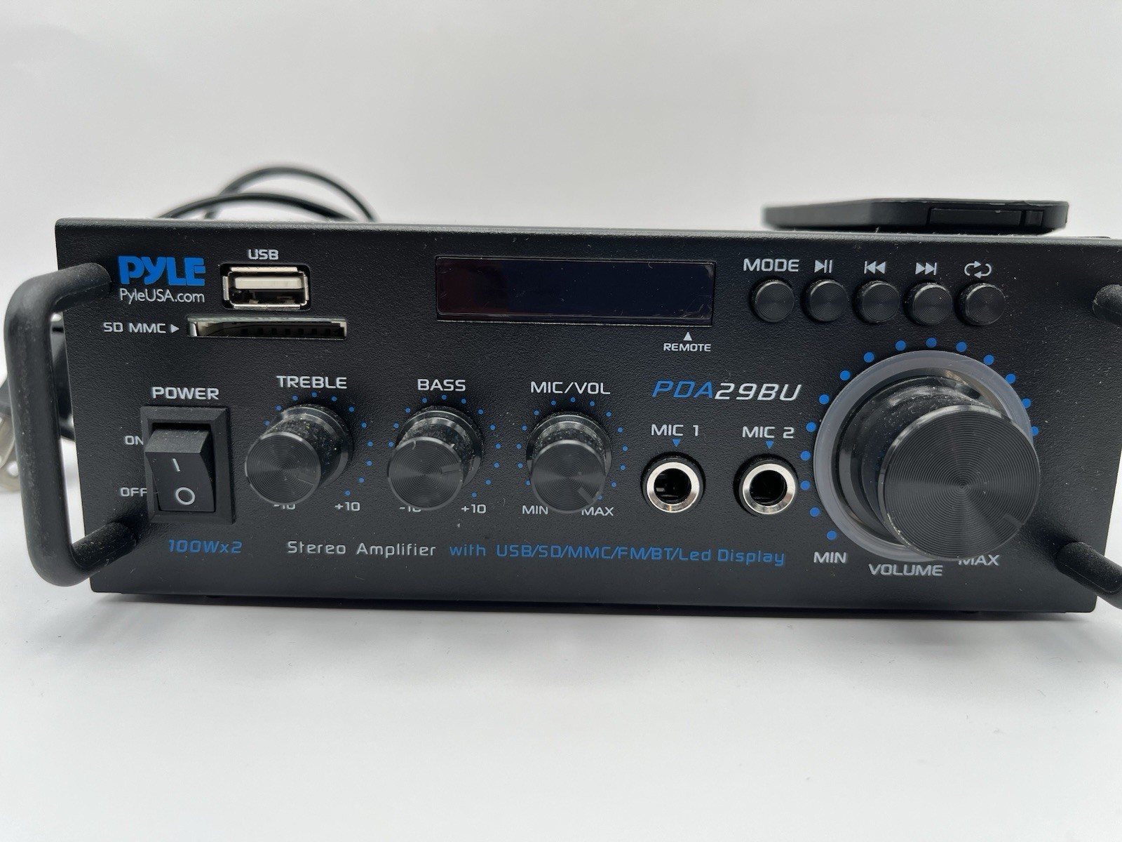 Pyle PDA29BU.6 Bluetooth Stereo Amplifier 2 Channel USB SD FM Mic RCA w/ Remote Item image 2