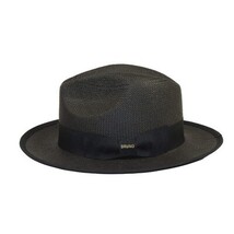 Men's Bruno Capelo Genuine Straw Hat Snap Brim Fedora PANAMA PM592 Black image 5