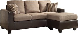 Homelegance Slater Two Tone Reversible Chaise Sofa, Brown - $902.99