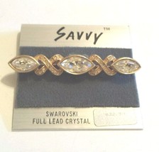 Signed SAL Swarovski Full Lead Crystal SAVVY Gold Plated Brooch Pin  277 - £19.39 GBP