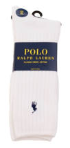 Polo Ralph Lauren Men&#39;s 12-17 White Classic Crew Socks Cotton Blend - $24.74