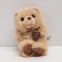 Vintage Russ Berrie Brown Bear Plush I Love You Tag Mini 5&quot; Soft Plush - $19.70