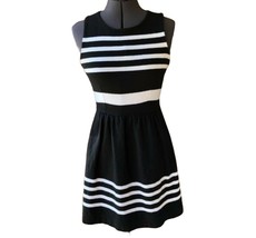 J.Crew Fit &amp; Flare Dress Knee-Length Stripe Crew-Neck Sleeveless XXS - $19.80