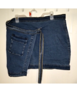 Woman&#39;s Blue Jean Wrap Skirt - Adjustable Strap - Zipper - Size: 2XL - $9.67