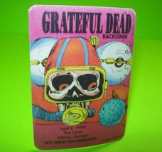 Grateful Dead Backstage Pass Zombie Scuba Diving 1990 Tour Weird Groovy Skeleton - £16.09 GBP