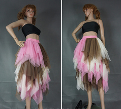 Black Red Tiered Tulle Skirt Outfit Women Plus Size Hi-lo Holiday Tulle Skirt image 11