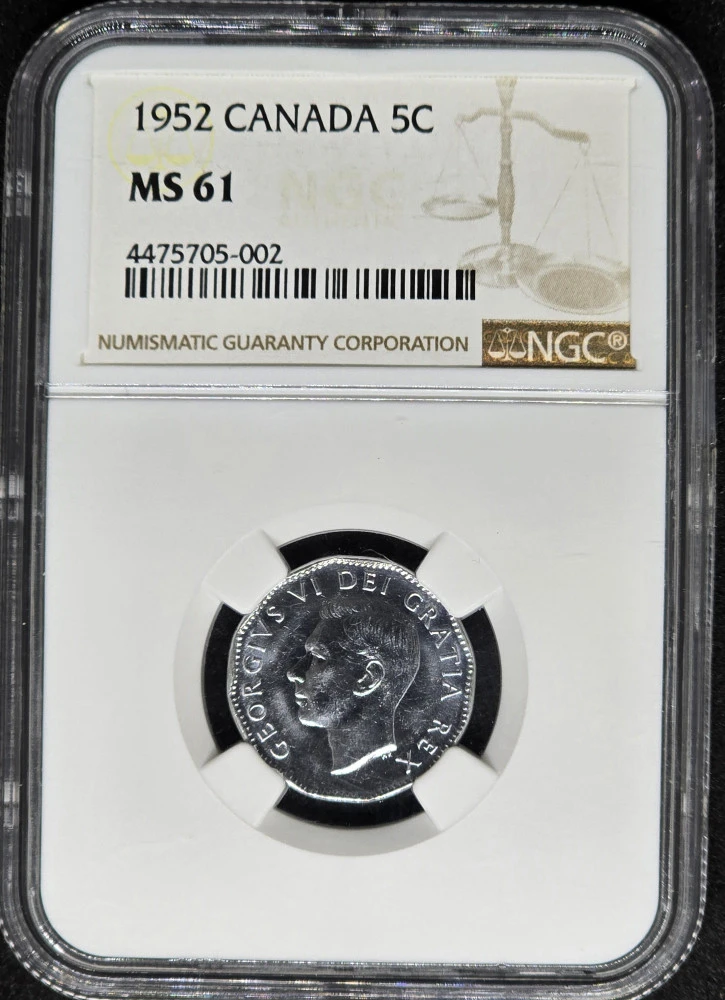 5 Cent 1952 NGC MS 61 - $2,851.02 MXN
