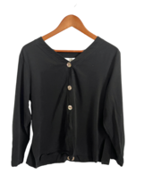 DAVID DART Womens Shirt Black Art to Wear Button Up Long Sleeves Size M - £11.33 GBP