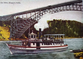 Ship Boat Postcard Steamer Maid Of The Mist Railway Bridge Niagara Falls Unused - £6.47 GBP