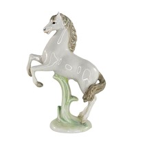 Vintage Rearing Horse Figurine Porcelain White Grey Collectible - $34.99