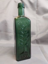 Wishart&#39;s Pine Tar Cordial 1859 bottle with bushy embossed pine tree Phila - $287.05