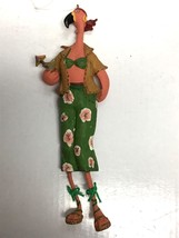 Department 56 pink flamingo ornament resin 56-34753 6” green dress - $340.99 MXN