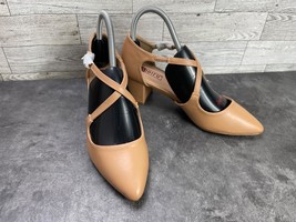 Didifu Heels Women 6.5 M Lynn Shoes Nude Brown Patent Block Heel Work Pumps - $19.62