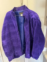 Vintage Womens Bomber Jacket ADS American Designer Style Purple Size L - £102.57 GBP