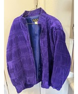 Vintage Womens Bomber Jacket ADS American Designer Style Purple Size L - $88.00