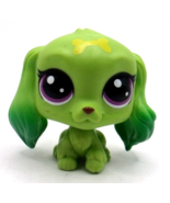 Littlest Pet Shop Green Cocker Spaniel Puppy Dog Purple Eyes - $9.95