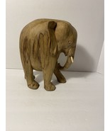 Vintage Hand Carved Wooden Elephant - £38.03 GBP