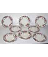 Set of 8 PL Limoges France M. Redon Victorian Pink Rose 8 5/8” Salad Plates - $95.00