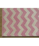 Hand Tufted Chevron Zig Zag Pink 6&#39; x 9&#39; Contemporary Woolen Area Rug Ca... - £378.13 GBP