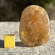 Honey calcite palm worry stone for mental clarity and positivity - $15.58