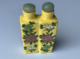 Vintage yellow flowers double snuff bottle - £40.85 GBP