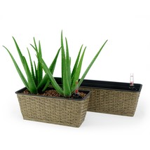 DTY Signature 2-Pack Smart Self-watering Rectangle Planter  - Hand Woven... - £78.60 GBP