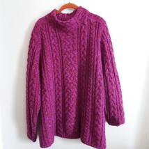 Lands&#39; End Womens Thick Purple Cable Knit Sweater - $755.84 MXN