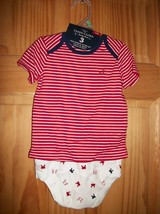 Faded Glory Baby Clothes 6M-9M Red Shorts Outfit Shirt Top Crab Bodysuit... - £11.19 GBP