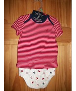 Faded Glory Baby Clothes 6M-9M Red Shorts Outfit Shirt Top Crab Bodysuit... - $14.24