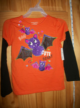 Faded Glory Baby Clothes 5T Halloween Toddler Shirt Top Sparkle Bat Blouse Boo - £7.70 GBP