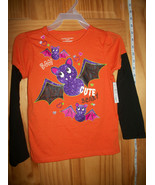 Faded Glory Baby Clothes 5T Halloween Toddler Shirt Top Sparkle Bat Blou... - $9.49