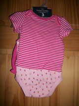 Faded Glory Baby Clothes Newborn Short Set Onesie Strawberry Bodysuit Outfit Top - £11.38 GBP
