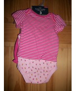 Faded Glory Baby Clothes Newborn Short Set Onesie Strawberry Bodysuit Ou... - $14.24