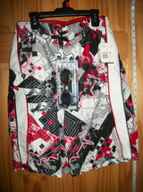 Joe Boxer Boy Clothes XL Bathing Suit Swimwear 14/16 Black White Red Swim Trunks - £14.90 GBP