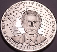 Gem Unc Liberia 2001 $10.00~George Bush 43rd President Of The United States~Fr/S - £10.76 GBP