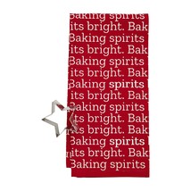 Mud Pie Christmas Cookie Cutter and Towel Set, Baking Spirits, towel 26&quot;... - £11.36 GBP