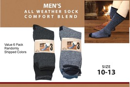 6 Pair Thermal Socks Work Boot Warm All Season Winter Snow Size 10-13 - £10.25 GBP