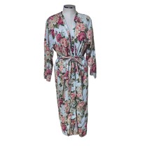 Christian Dior Vintage White Floral Print Belted Long Sleeve Lounge Robe - £73.08 GBP