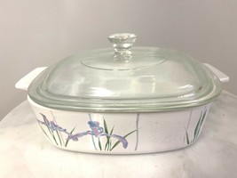 RETRO Corning Ware Shadow Iris Casserole Skillet 7&quot; with Pyrex Lid P-7-C EUC - £103.40 GBP