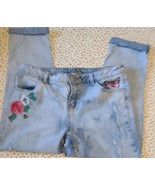 Justice ~ Girl&#39;s Size 16 ~ Embroidered ~ Embellished ~ Denim Blue Jeans ... - $35.80 CAD