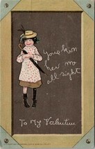 1902 Raphael Tuck Valentine Artist Signed Curtis Girl With Umbrella Postcard U8 - £7.81 GBP