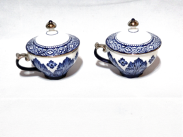 Beautiful Bombay Company Asian Theme Covered Cup - Grace Pattern, Pair Of 2 - $26.52