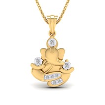 14K Jaune Plaqué Or Imitation Diamant Hindu Ganesh/Ganesha/Ganpati Pendentif - £61.87 GBP