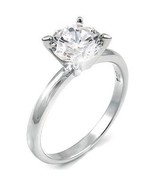 Austrian Zircon Solitaire Engagement Promise Ring White 14k Gold over 925 - $950.15 MXN