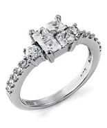 Austrian Zircon 1.50ctw Princess Promise Ring White 14k over 925 SS  - $950.34 MXN