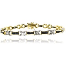 Sapphire Diamond Infinity Tennis Bracelet 14k Yellow Gold over 925 SS  - £72.92 GBP