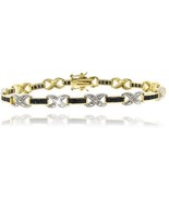Sapphire Diamond Infinity Tennis Bracelet 14k Yellow Gold over 925 SS  - £71.79 GBP
