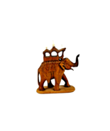 Small Wooden Carved Elephant Figurine - £15.53 GBP