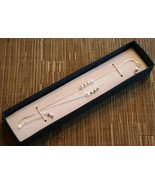 Ankle Bracelet Double Strand Bead Charm Silver Over Base Anklet Gift Box - $23.27
