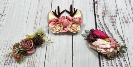 Baby Girl Floral Headband Accessories Pink Pine Cone Blush Dusty Rose An... - £8.25 GBP